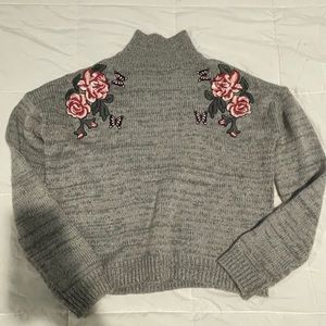 Grey embroidered sweater